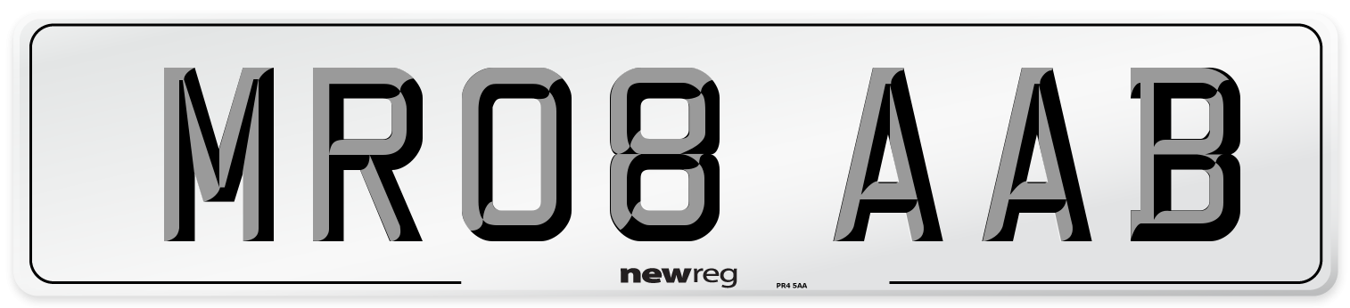 MR08 AAB Number Plate from New Reg